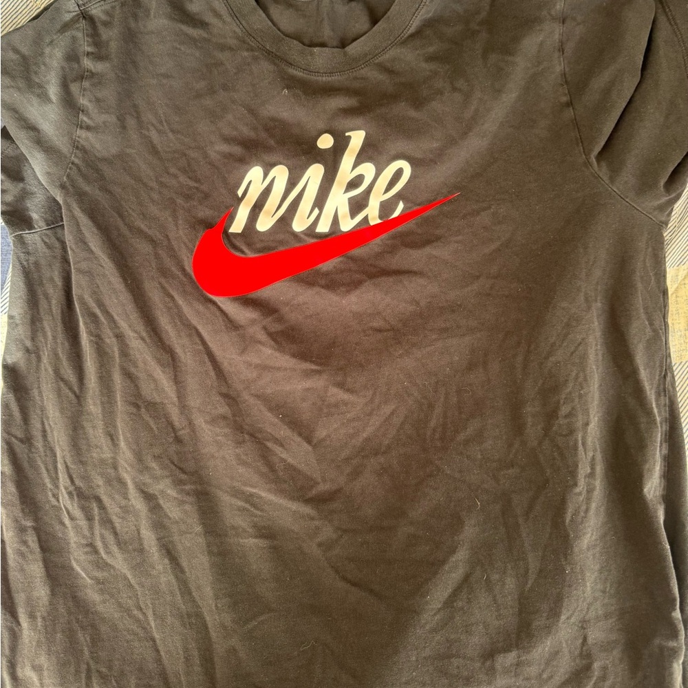 Nike Black Tee with Red Swoosh